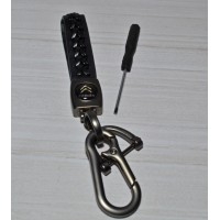 Брелок для автомобільних ключів плетений с карабином Citroen 