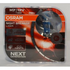 Галогенова автолампа H7 Osram PX26d 12V 55W Night Breaker Laser +150% 64210NLHCB Duo Box