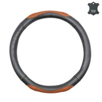 Чехол на руль кожа M Elegant черно-коричневый (массажер перфорированный )  105 711