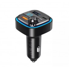 FM Трансмиттер XO BCC08 Smart Bluetooth MP3 +5V3.1A Car Charger with Ambient Light Black