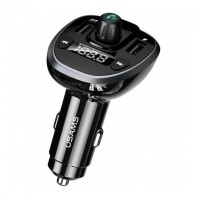 FM Трансмиттер USAMS CC115 C21 Dual USB 3.4A Digital Display Wireless FM Car Charger Black