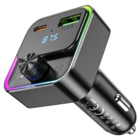 FM Трансмиттер Hoco E81 Fantasy PD30W+QC3.0 car BT FM transmitter Black