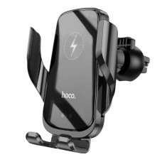 Автомобільний тримач для телефону Hoco CA202 Enlightener Black бездротова зарядка