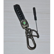 Брелок для автомобільних ключів плетений с карабином Skoda