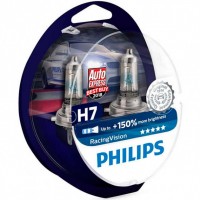 Галогенова автолампа H7 Philips PX26d 12V 55W Racing Vision +150% 12972RVPS2 к-кт 2шт.