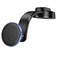Держатель автомобильный для телефона Hoco HW25 Neon magnetic беспроводная зарядка Black