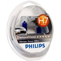 Галогеновая автолампа H7 Philips PX26d 12V 55W Diamond Vision +5000K 12972DVS2 2шт.
