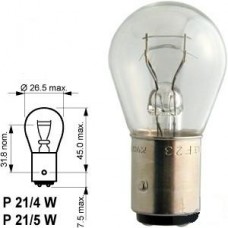 Автолампа розжарювання Narva BAZ15d P21/4W 12V 21/4W 17881  (зміщений цок.) (уп.10шт)