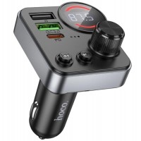 FM Трансмітер Hoco E86 Alegria 48W dual port PD30W+QC3.0 car BT FM transmitter Black