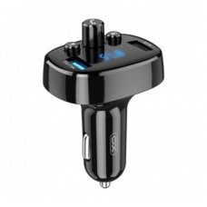 FM Трансмиттер XO BCC02 car charger 3.1A Bluetooth + FM + USB Charging Black