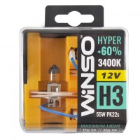 Галогенова автолампа H3 Winso HYPER 12V +60% 55W PK22s SET 712330