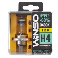 Галогенова автолампа H4 Winso HYPER 12V +60% 60/55W P43t-38 SET 712430