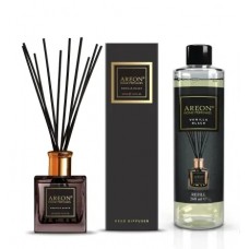 Набор аромадифузора для дома Areon Home Perfume Premium Vanilla Black Черная Ваниль 150мл+ 260мл
