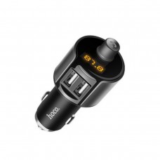 FM Трансмиттер Hoco E19 Smart car wireless FM transmitter 2USB 2.4A Metal Grey
