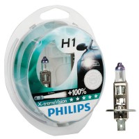 Галогеновая автолампа H1 Philips P14,5s 12V 55W X-Treme Vision +100% 12258XVS2 SP к-кт2шт.