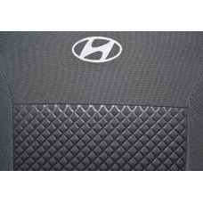 Чохли Premium Hyundai Accent New (з 2011р) ділені сіро-чорні Pokrov Cover