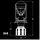 Led автолампа DriveX LE-01 H4 H/L 6000K 31W/41W