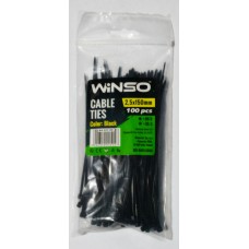 Стяжка пластикова чорна Winso 225150 2.5x150мм 100шт