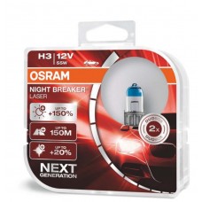 Галогенова автолампа H3 Osram PK22s 12V 55W 64151 NL-HCB Laser +150% Duo Box